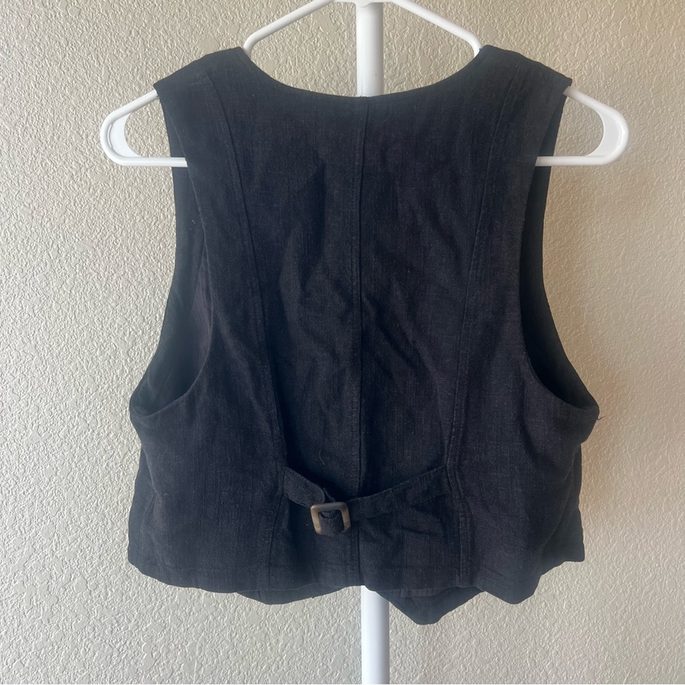 We the free free people Charley linen vest black size XS NWT - Picture 5 of 6
